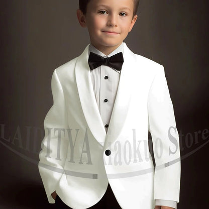 Chic Suits for Boy Cute Shawl Lapel One Button Blazer with Pants Party Costume Wedding Tuxedos 2 Piece Fashion Kids Clothes