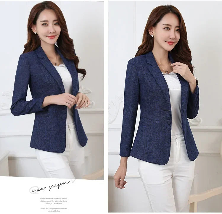 Fashion Women Blazers Jackets Work 2025 Office Lady Suit Slim Single Breasted Business Female Blazer Coats Formal Veste Femme