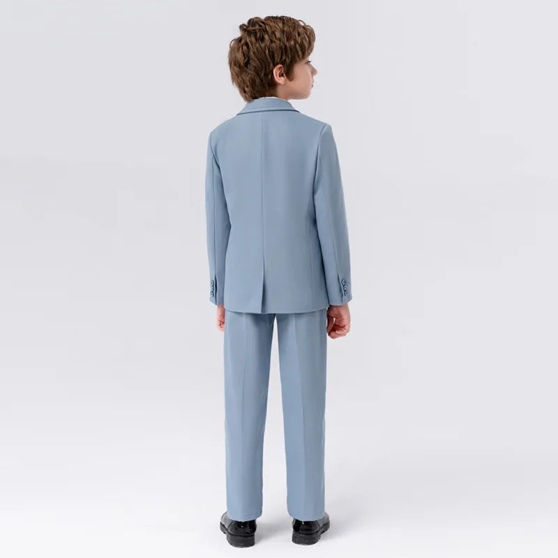Gentleman Kids Slim 4Pieces/Set Jacket Vest Pants Bowtie Party Dress Children Ceremony Photograph Suit Boys Performance Costume
