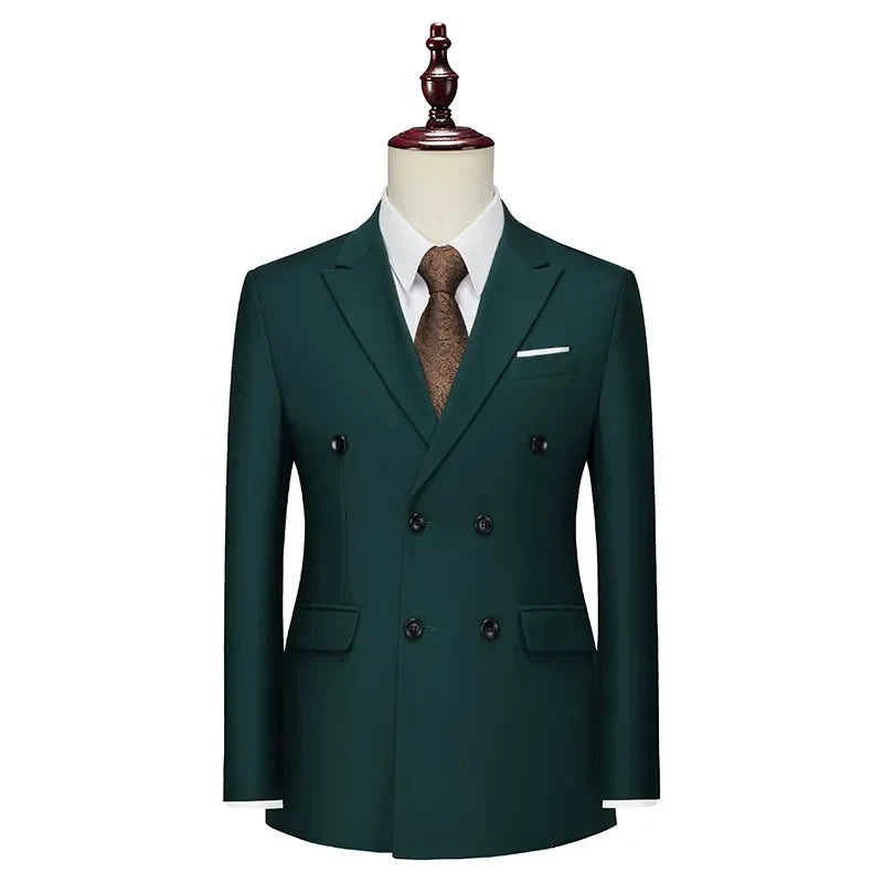 2026 Men Double Breasted Blazer Coats Fashion Solid Mens Wedding Prom Dress Male Business Casual Slim Fit Suits Jacket 6XL