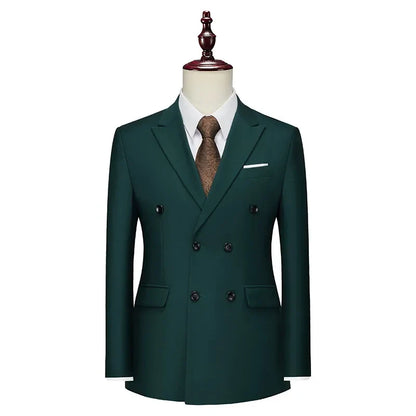 2026 Men Double Breasted Blazer Coats Fashion Solid Mens Wedding Prom Dress Male Business Casual Slim Fit Suits Jacket 6XL