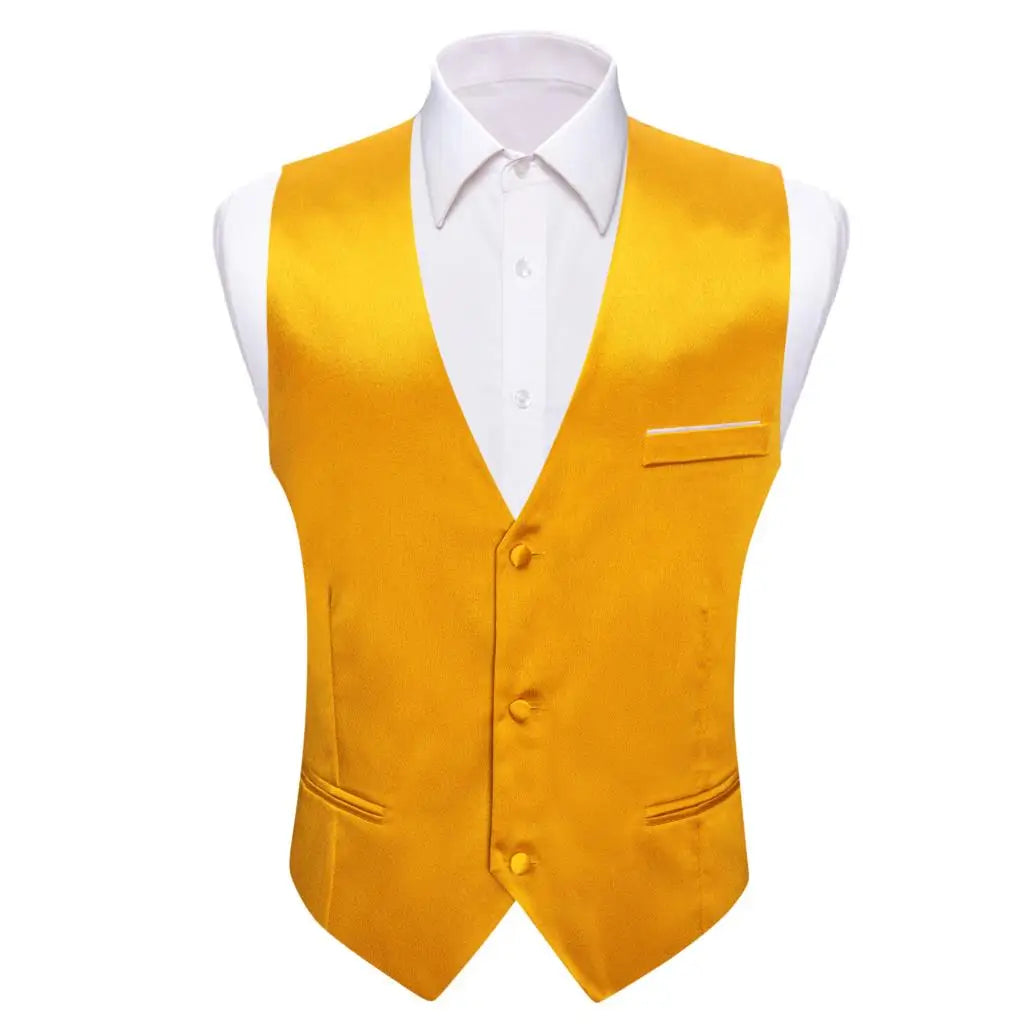 Men's Satin Vest Slim Fit Single-Breasted Waistcoat for Weddings and Formal Occasions
