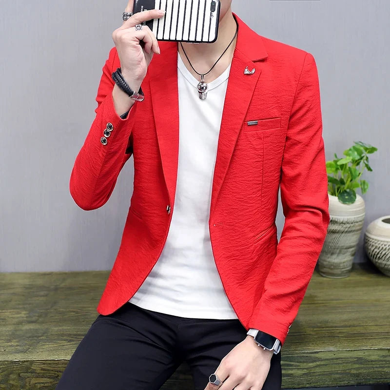 Blazer: Outdoor Fashion, Business-style, Gentleman's Wedding Host, Campus Casual, Relaxed, Korean-style, Youthful Men's Blazer