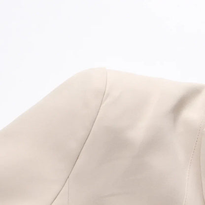 Women's Blazer Elegant Stylish Hollow Out Expose Waist Design Solid Color Patchwork Long-sleeved Slim Fit Suit-Coat HK28002