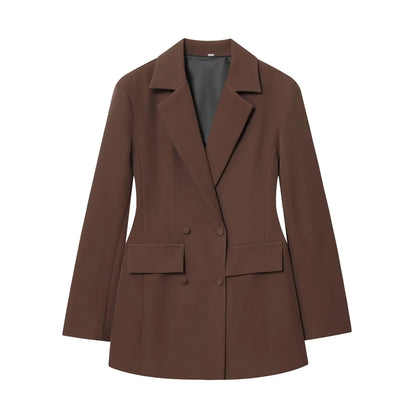 Elegant Women's Office Blazers Spring 2026 New Fashion Slim V-neck Warm Suits Jackets Chic Young Women's Travel Joker Coats
