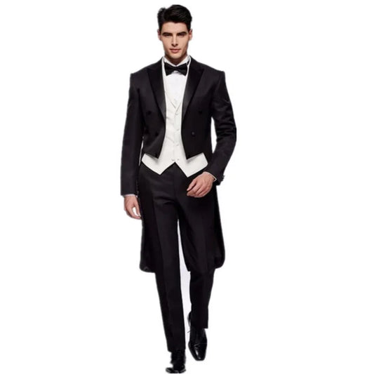 Men's 3-Piece Slim Fit Formal Suit – Blazer, Vest & Trousers for Business & Wedding