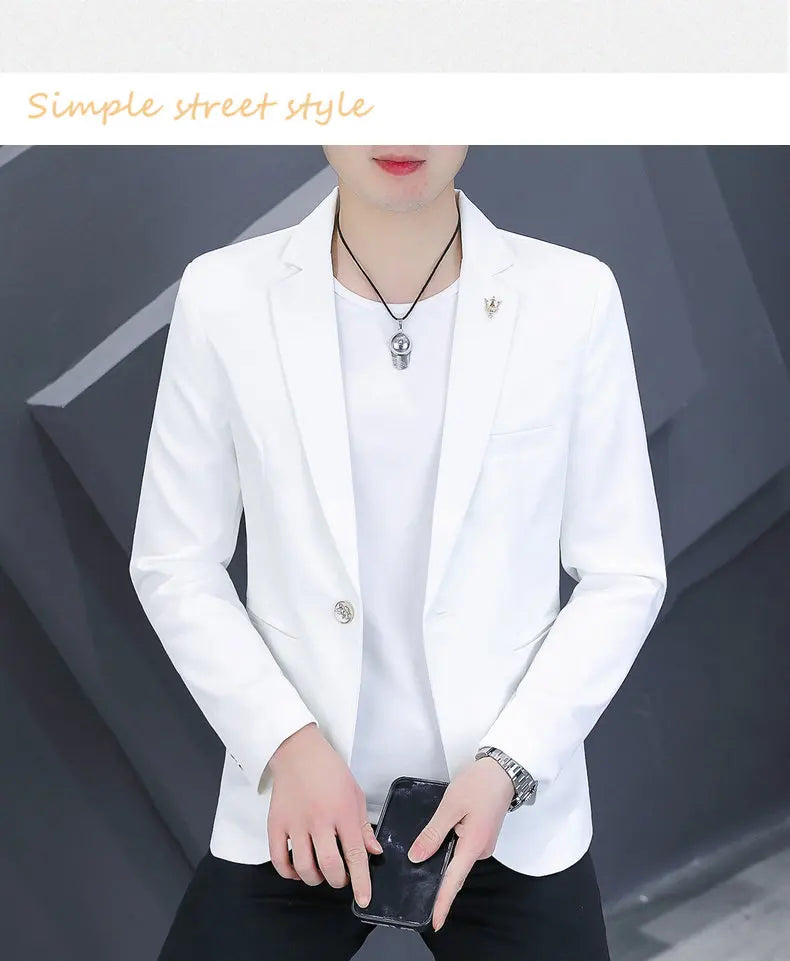 Blazer Men's Fashion Outdoor Travel Gentleman Wedding Slimming Business Versatile Trendy Casual Korean-style Formal Wear Blazer