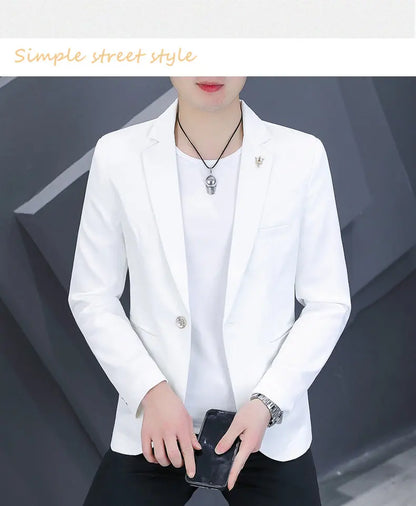 Blazer Men's Fashion Outdoor Travel Gentleman Wedding Slimming Business Versatile Trendy Casual Korean-style Formal Wear Blazer