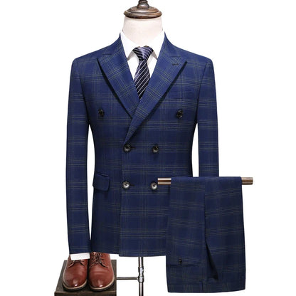 Men's Three-Piece Suit – Double Breasted Slim Fit Formal Suit for Men in Multiple Colors