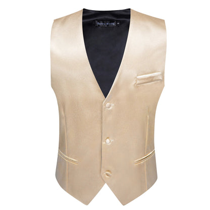 Men's Satin Vest Slim Fit Single-Breasted Waistcoat for Weddings and Formal Occasions