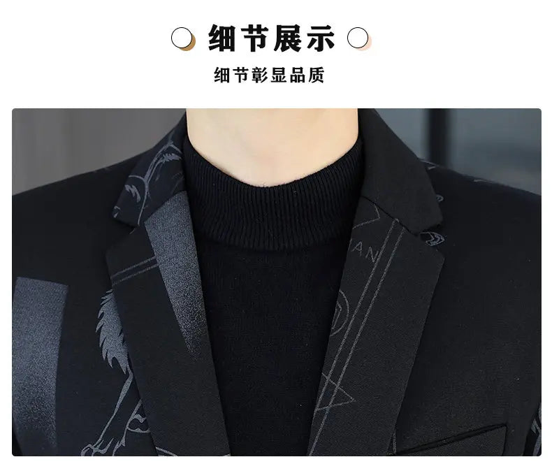Blazer Autumn and Winter Men's Fashion Business Outdoor Travel Checkered Wedding Youth Slimming Casual High Formal Wear Blazer