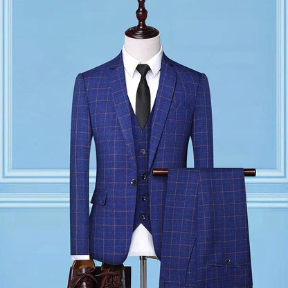 Men's 3-Piece Suit Slim Fit Blazer Vest Trousers Smart Casual Business Formal