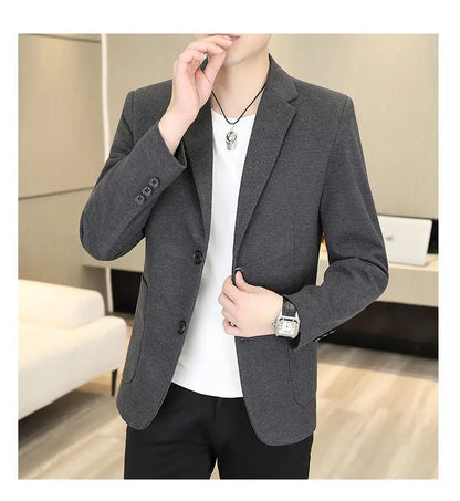 Blazer Men Business Gentleman Leisure Korean Wedding Fashion Trend, Slimming, Versatile, High-end Casual, High-end Woolen Blazer