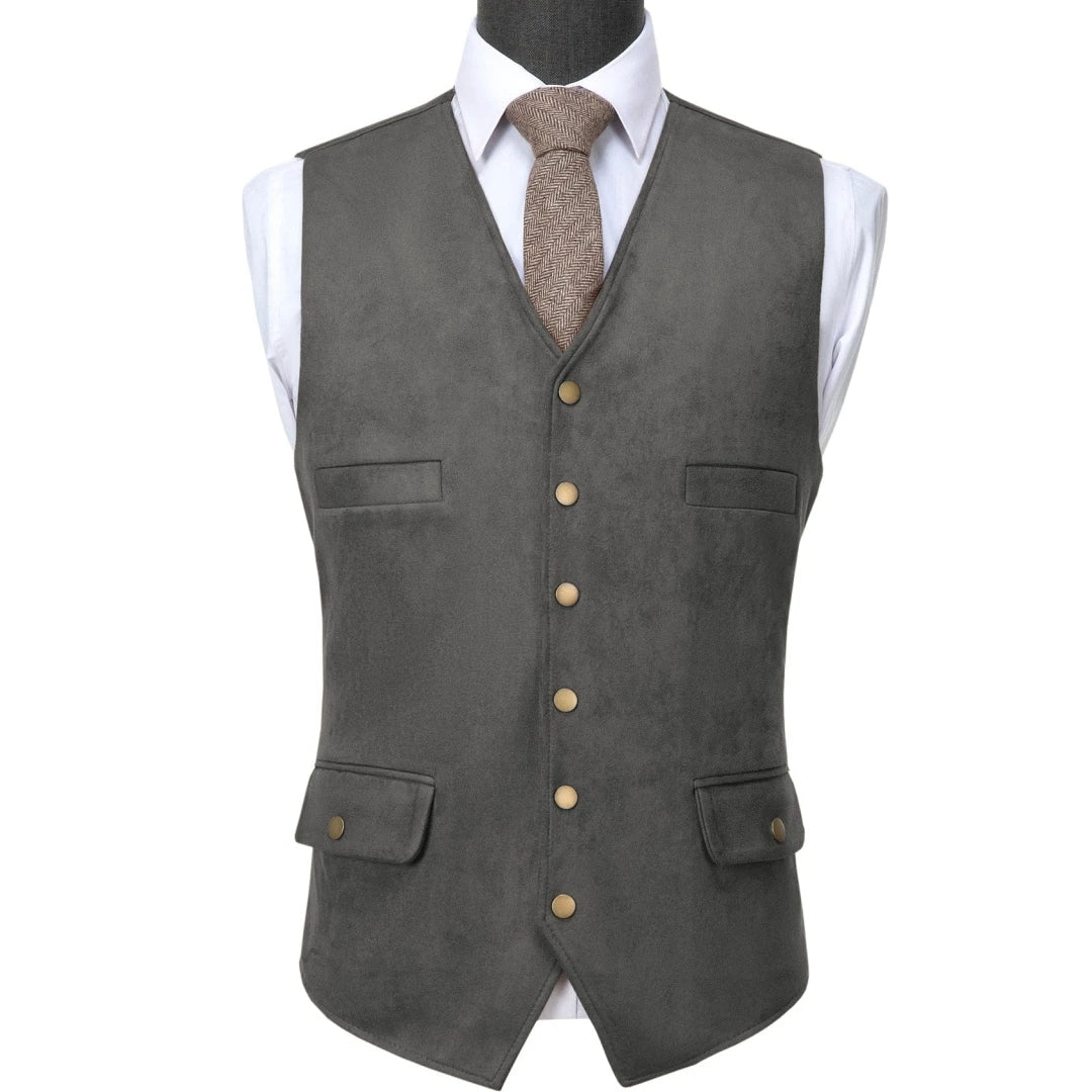 Men's Flannel Vest Single Breasted Waistcoat for Weddings & Formal Occasions