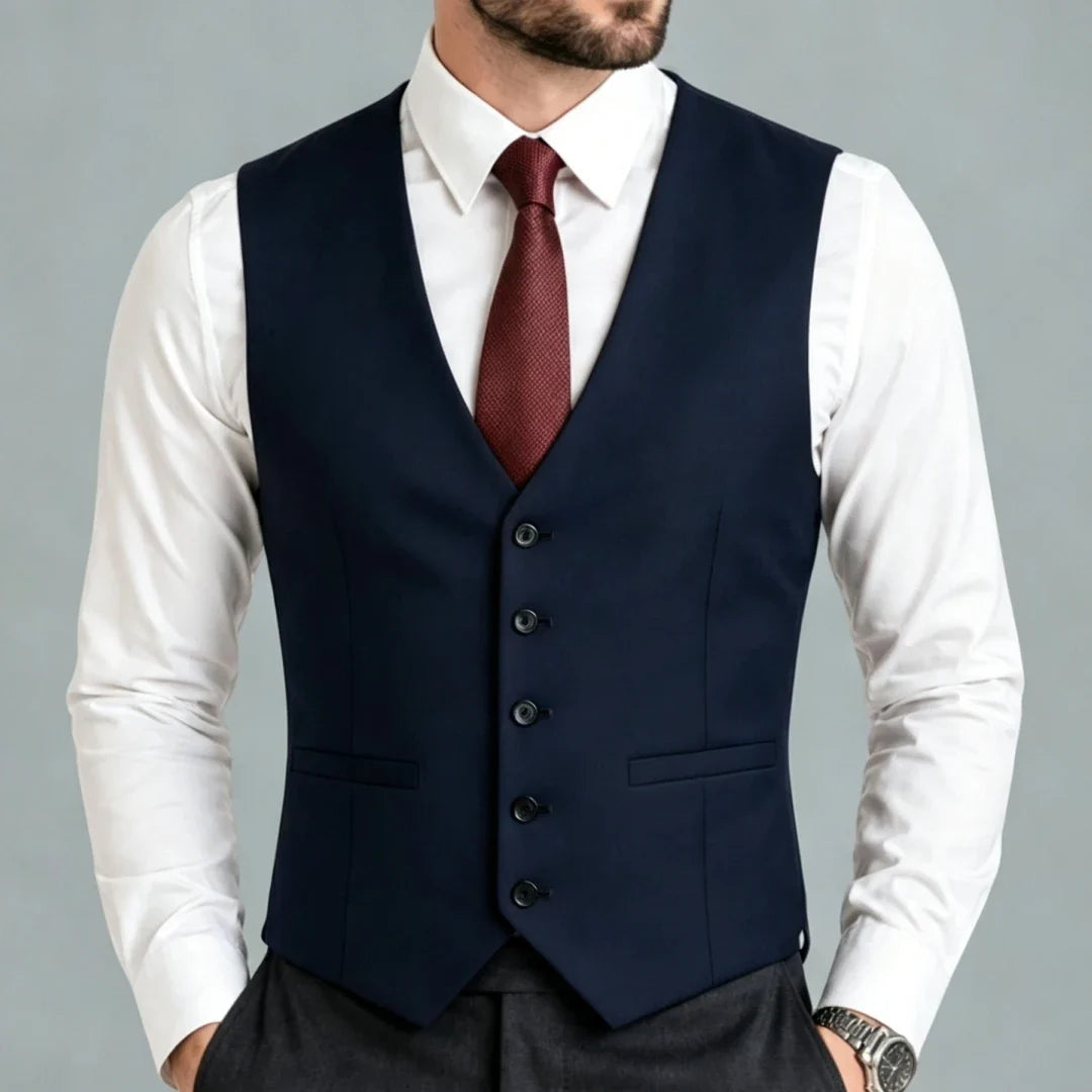 Men Suit Vest – Single Breasted Formal Waistcoat for Men