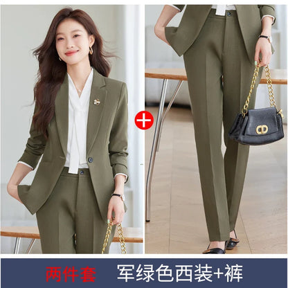 2026 Professional Womens Autumn and Winter New Two-Piece Long-Sleeved Suit + Trousers. Fashion Boutique Suit