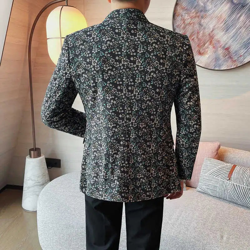 Autumn Winter Fashion Casual Business Blazers Men Korean Version Slim Fit Social Banquet Suit Jacket Wedding Groom Men Clothing