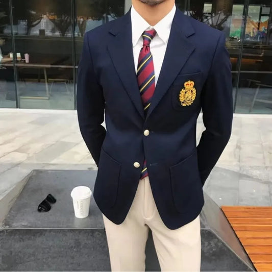 1 Piece Formal Wedding Business Coat Top Men Two Buttons Notch Lapel Jacket Smart Casual Slim Fit Suit Blazer for Prom Party