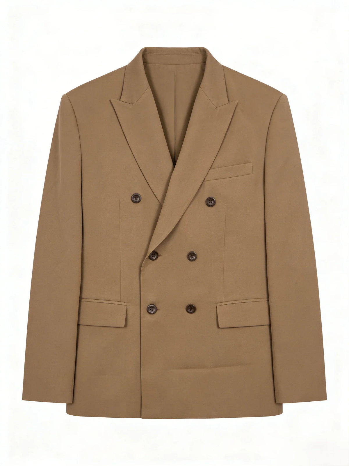 Plus Size Men Suits,Men's Luxury Brown Double Breasted Suit Jacket, Wedding & Event Formal Blazer