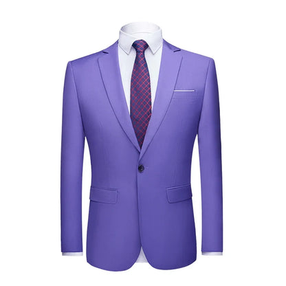 Men's Suit Jacket Slim Fit Single Breasted Multi-Color Formal Blazer