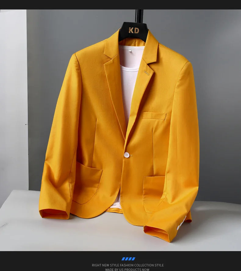 Blazer Outdoor Men's Fashion Business Travel Camping Wedding Trend Host Slim Fit Campus Leisure Breathable Korean Style Blazer