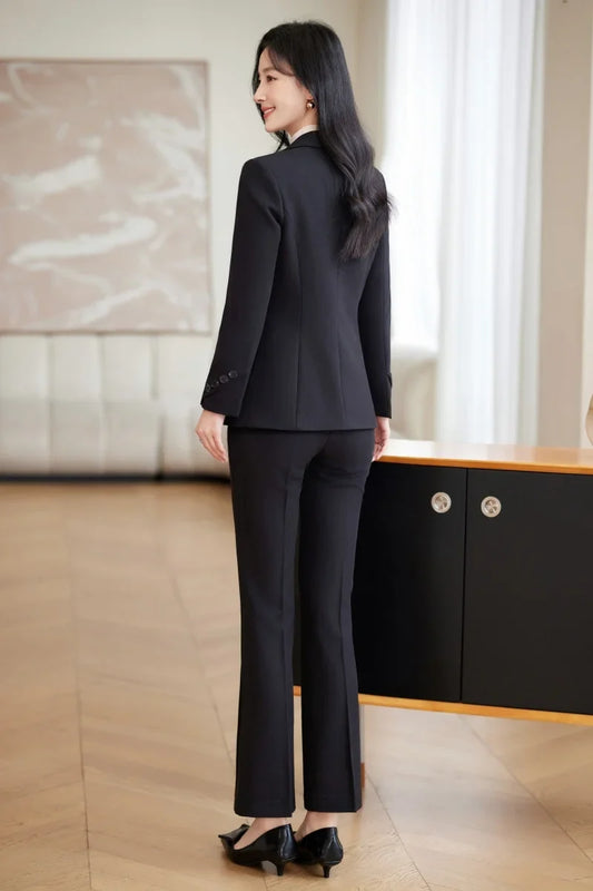 Fashionable professional women's high-quality two-piece trousers + blazer set. 2025 autumn and winter new styles