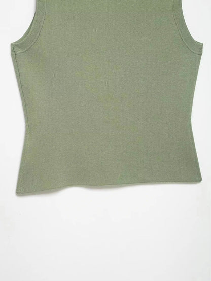 Women Elegant Solid Sleeveless Vest Double Breasted Decorative Slim Fit Short Chic Top 2026 Summer Casual Beach Vacation Top
