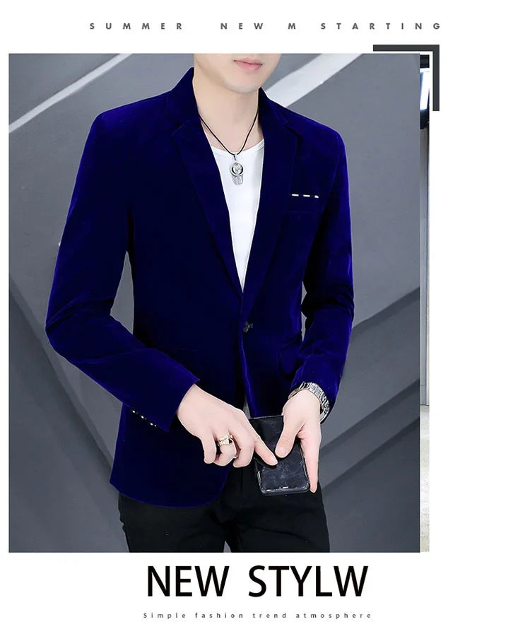 2025 Canary Suit Men's Velveteen Casual Small Suit British Style Business Single West Casual Clothes Trend Youth Handsome Shirt