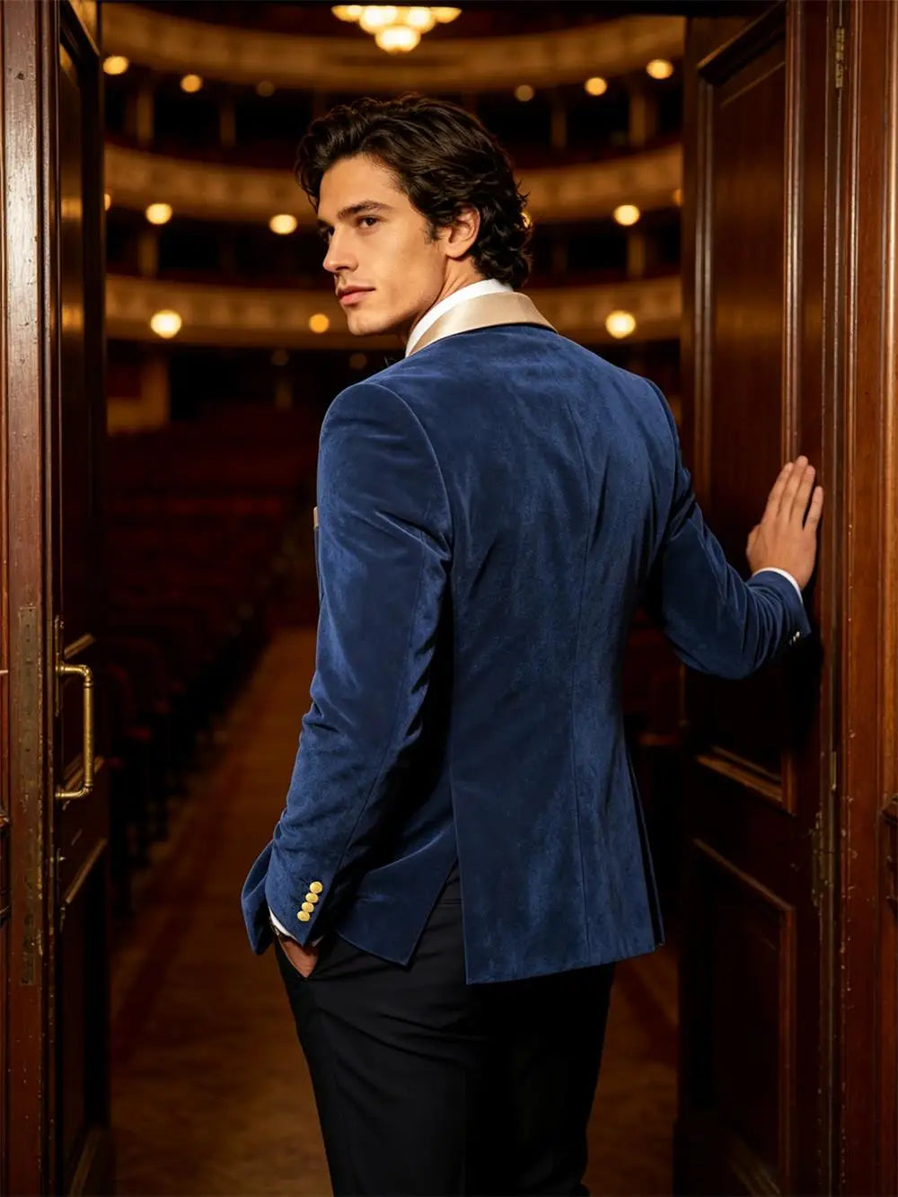 Men Velvet Tuxedo Jacket Champagne Satin Shawl Lapel Slim Fit Blazer Wedding Groom Party Prom Formal Western Dinner Suit Coat