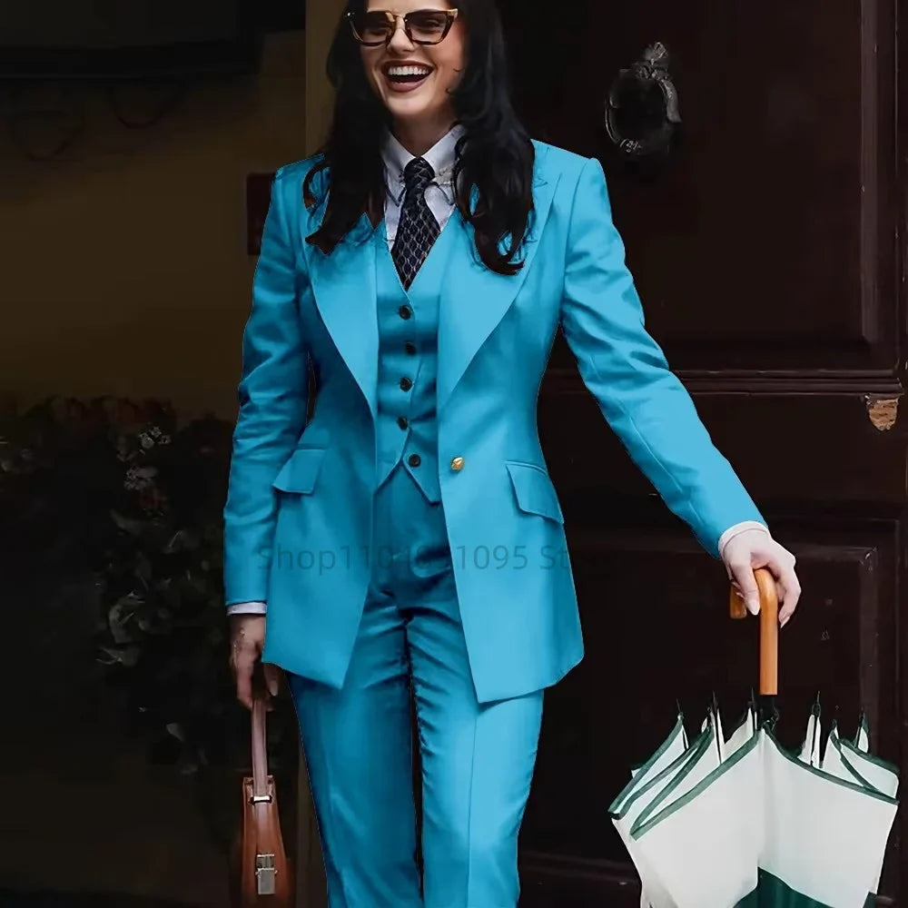 Spring/Autumn New Style Professional Beauty Salon Manager Workwear Women's 3 Piece Long Pants Suit Elegant High End Uniform