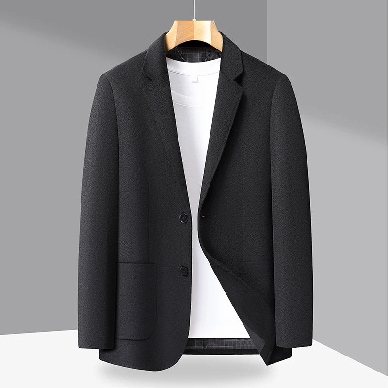 Spring/Summer new men's high-end wool suit jacket - stylish and form-fitting suit top, suitable for home and daily wear.