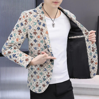 Blazer Men's Fashion Outdoor Travel Gentleman Wedding Slimming Business Versatile Trendy Casual Korean-style Formal Wear Blazer
