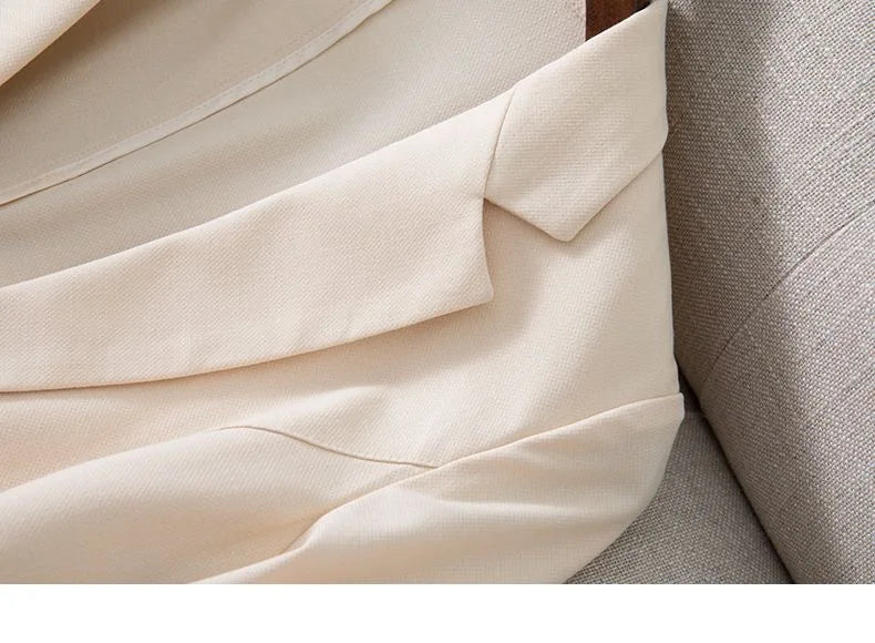 Spring Summer New Style Korean Version Silk Fashion Small Suit Jacket Women Thin Sleeve Seven Button Slim Fit Western Wear