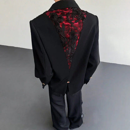 Personalized Three-dimensional Patchwork Design Luxury Blazer Coat Men 2025 New Elegant Temperament Trendy Clothes JY2391