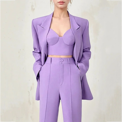 Business Casual Women's Suit Two Piece Peaked Lapel Stylish Double Breasted Formal Outfit Female Jacket Pants Customized