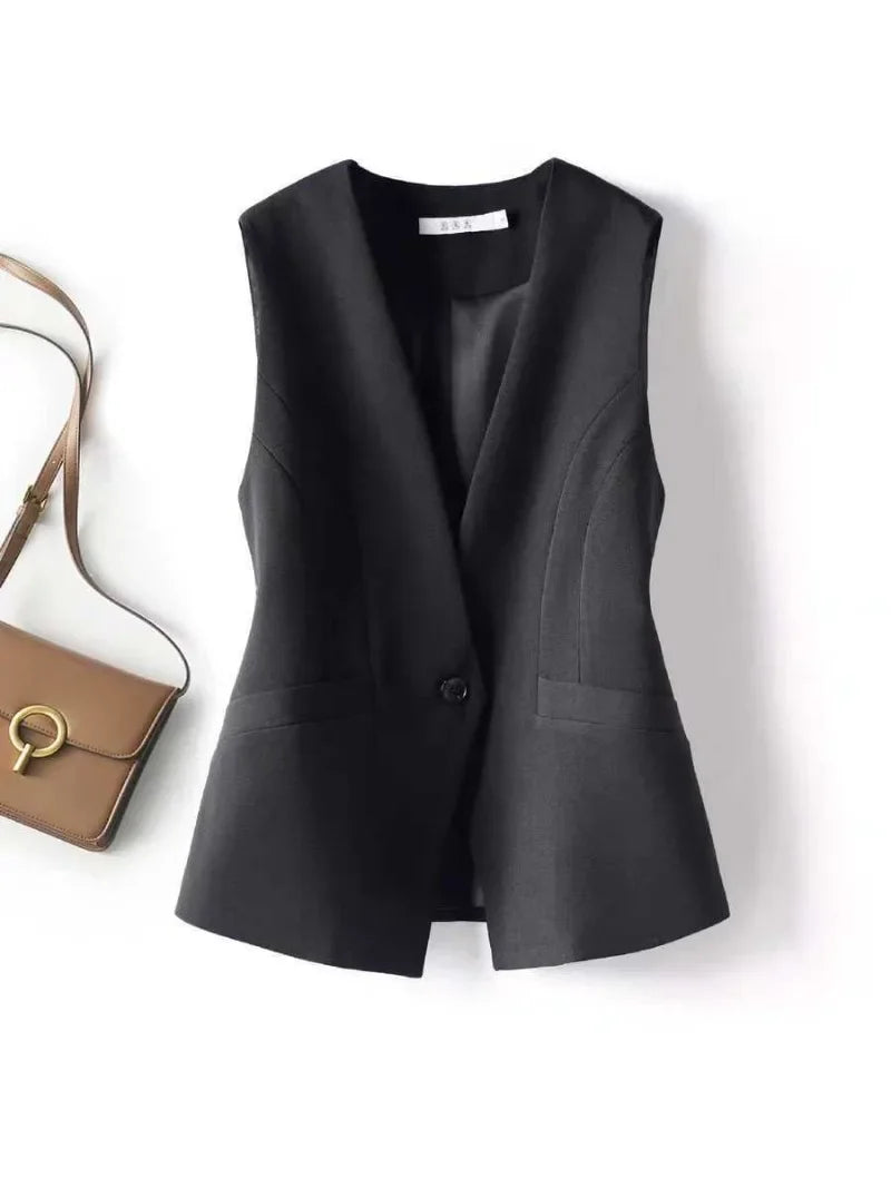 Women's Vest 2026 Spring Autumn Sleeveless Short Jacket New Commuter Versatile Female Waistcoat Tops Outerwear Chaleco Mujer