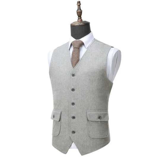 Men's Formal Vest Single Button Velvet Waistcoat for Weddings & Banquets
