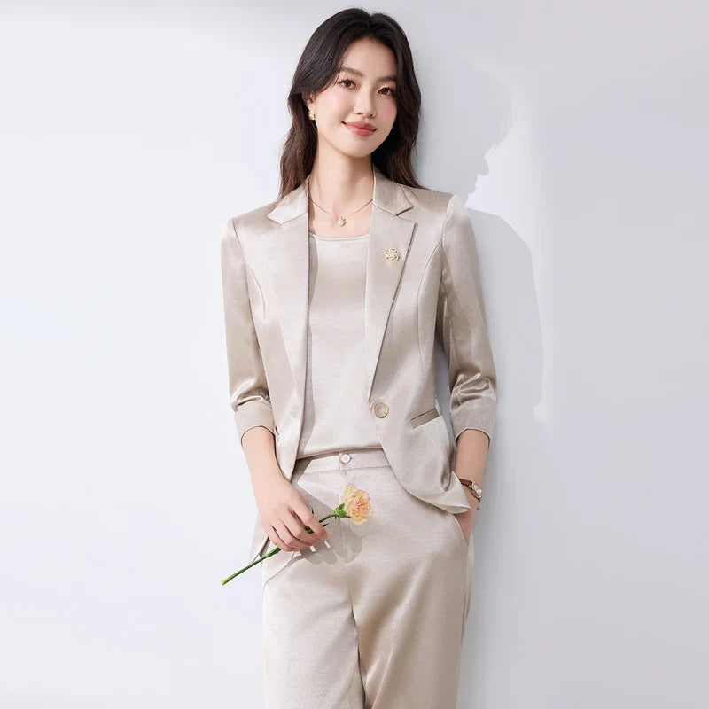 2026 Fashionable Women's Suit Set Slim Elegant Stylish Spring Summer New Arrival Pants Plus Tailored Suit Ensemble