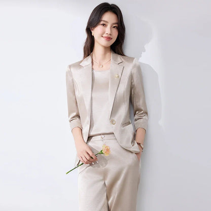 2026 Fashionable Women's Suit Set Slim Elegant Stylish Spring Summer New Arrival Pants Plus Tailored Suit Ensemble