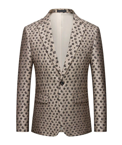 Men's Printed Suit Jacket – Paisley Floral Single Breasted Party Blazer for Men – Plus Size