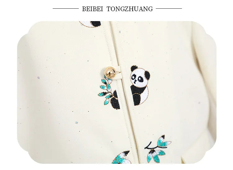 90-160 Kids New Chinese Tang Suit Hanfu Embroidery Suit Flower Boys Host Recitation Performance Costume