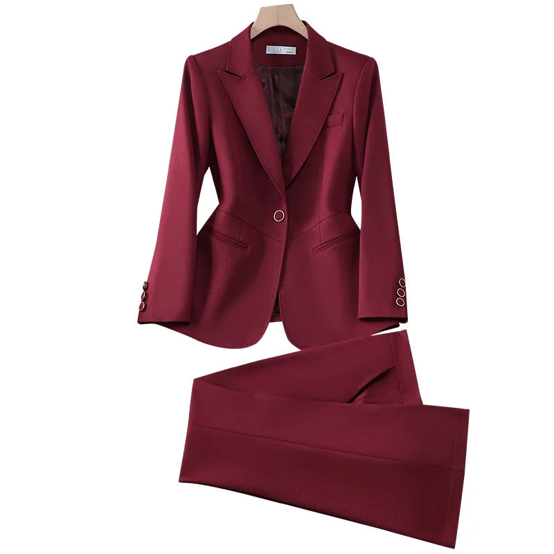 2025New Spring and Autumn High-End Manager Professional Formal Suit, High-End Women's Suit Set, Elegant Workwear, Slim Fit