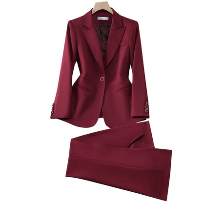 2025New Spring and Autumn High-End Manager Professional Formal Suit, High-End Women's Suit Set, Elegant Workwear, Slim Fit