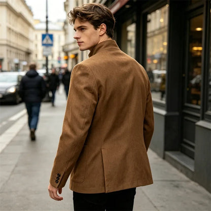 Men's Linen Blend Blazer Single Breasted 4 Buttons Patch Pockets Slim Fit Business Wedding Daily Breathable Fashion Casual Coat