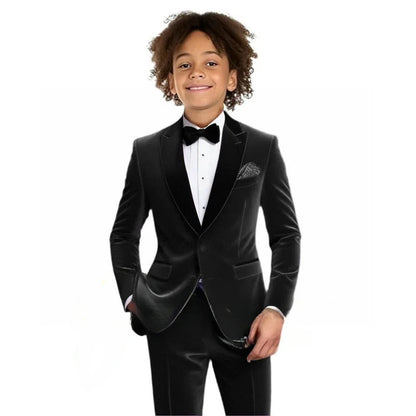 Multi-colors Boys Velvet Suit Set 2 Pieces Jacket Pants Autumn Kids Slim Fit Tuxedo For Photography Handsome Party Suits 2-20T