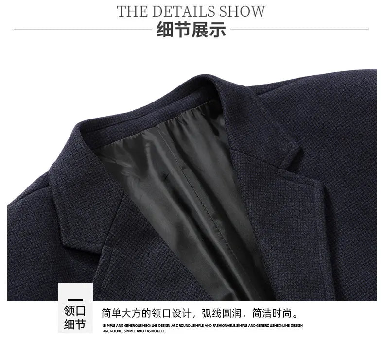 Blazer Autumn and Winter Men's Fashion Business Outdoor Travel Solid Color Wedding Youth Slimming Casual High Formal Wear Blazer