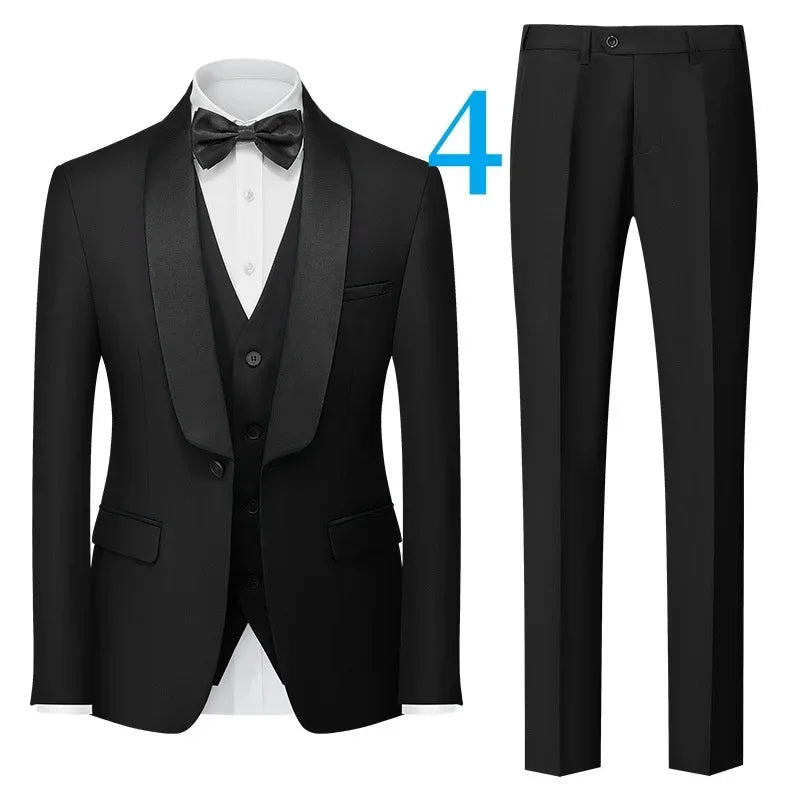 Men's Double Breasted Suit Set for Weddings and Formal Occasions