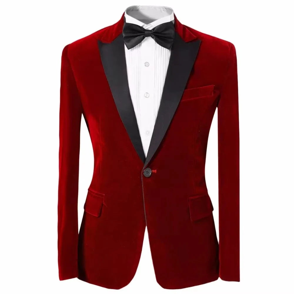 High Quality Men Tuxedo Jacket With Black Peaked Lapel One Button Slim Fit Blazer  Dinner Suit Custom Made Only Blazer