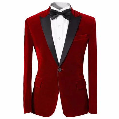 High Quality Men Tuxedo Jacket With Black Peaked Lapel One Button Slim Fit Blazer  Dinner Suit Custom Made Only Blazer