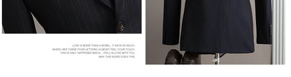 A Stylish and Cool Striped Casual Business Three-Piece Suit Set for the Autumn of 2025, a High-Quality Wedding Suit